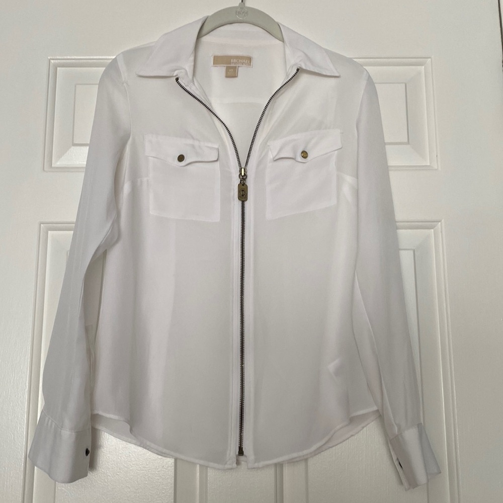 Michael Kors Zipper Shirt with Gold Detail